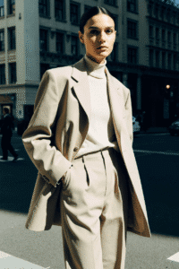 A neutral tailored look